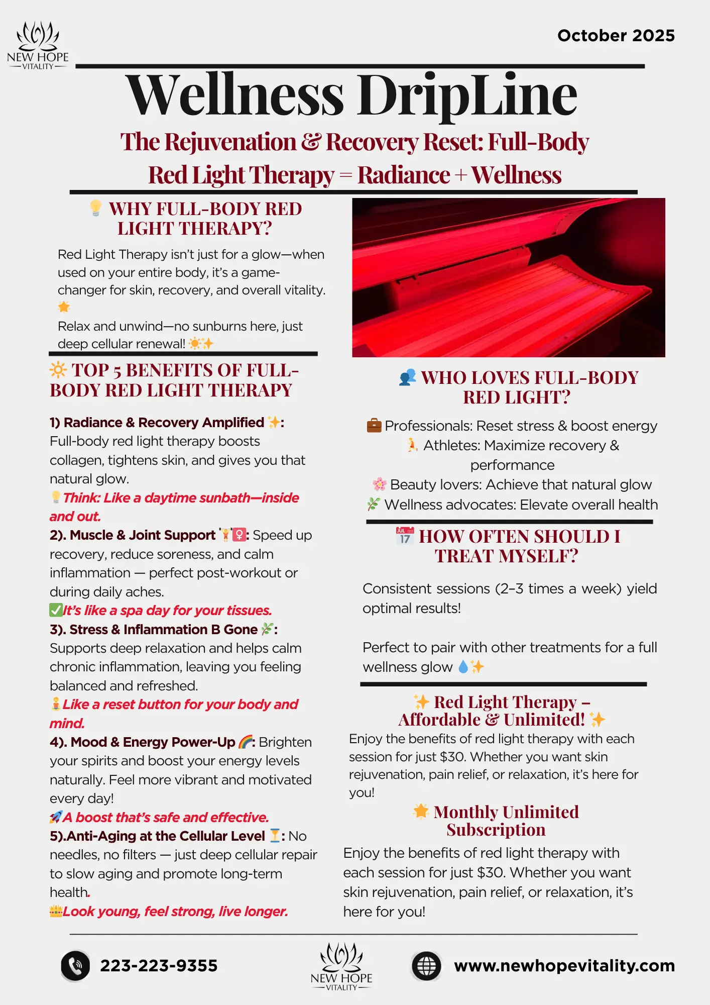 Wellness DripLine — Rejuvenation & Recovery Reset — newsletter graphic